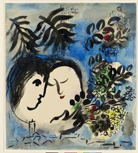 Chagall The Lovers, 1954-55 India ink, wash, and watercolor